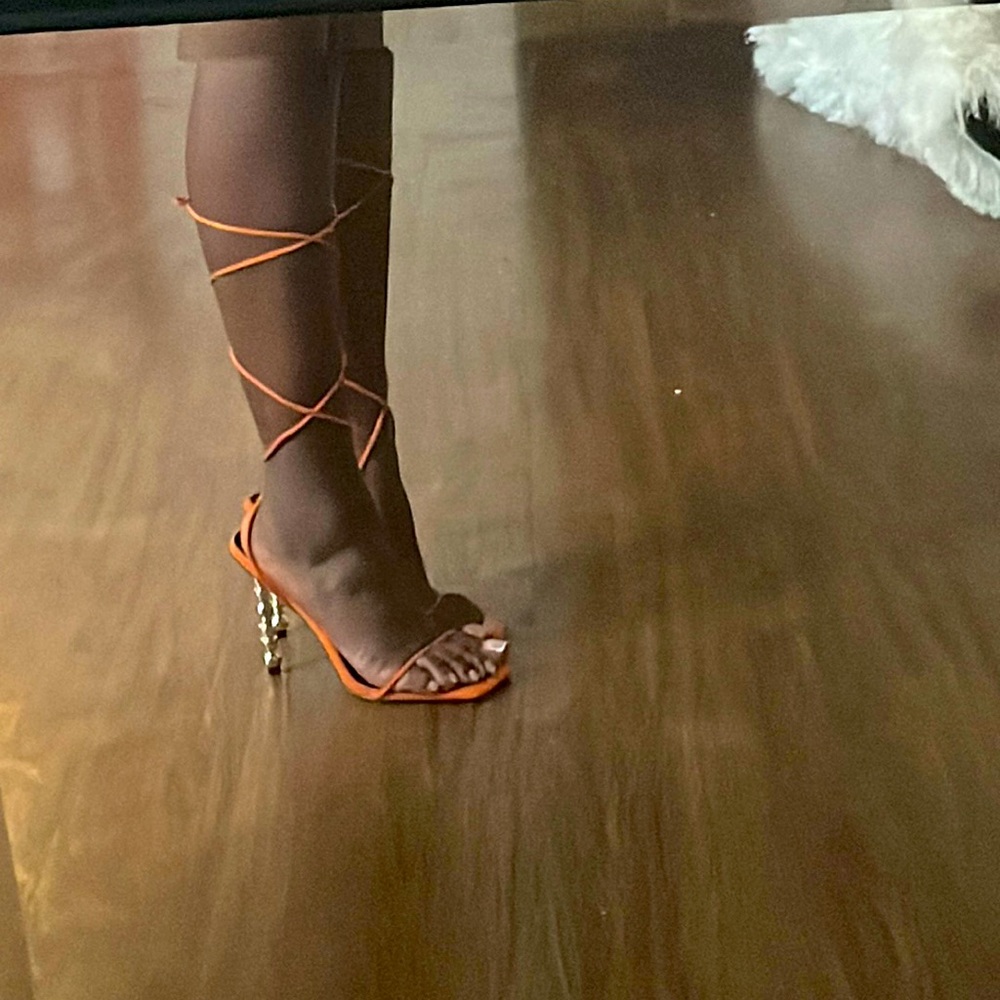 Fashion nova orange laced heels